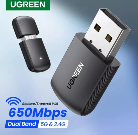 UGREEN AC650 11ac Dual-Band Wireless USB Adapter – UG-20204,supports both 2.4GHz and 5.0GHz bands at the same time, and can switch automatically in different situations.
