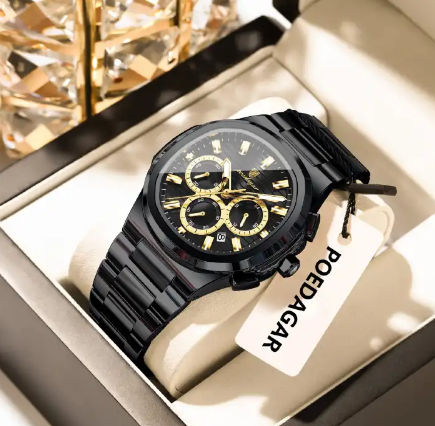 QUALITY STAINLESS POEDAGAR CHRONOGRAPH GENTS 835 - Image 4